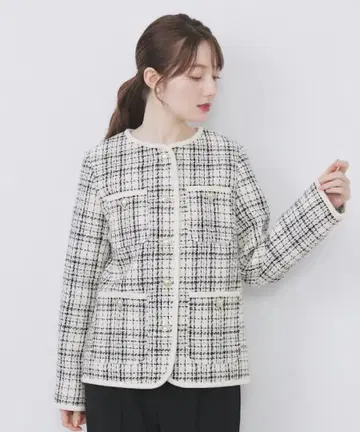 체크 트위드 자켓 코트 [세탁 가능] index