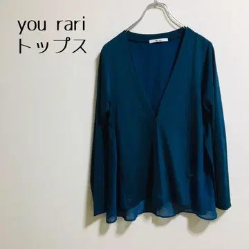 [ YOU rari유라리 ] 청록색 상의 가디건 슬릿 비침