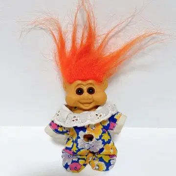 해외 트롤 인형 오렌지 꽃무늬 아메토이