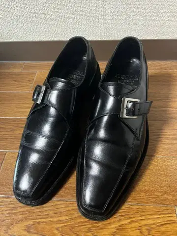 블랙 더블 몽크 스트랩 비즈니스 슈즈