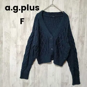 a.g.plus 케이블 니트 가디건 F 루즈핏 드롭 숄더