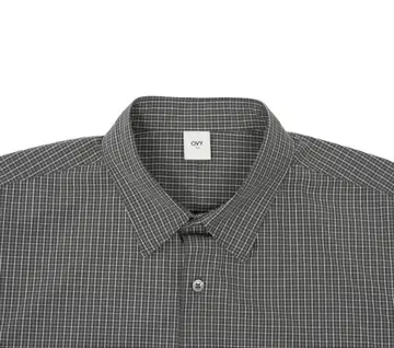 ovy 코튼 포플린 핀 체크 와이드 셔츠