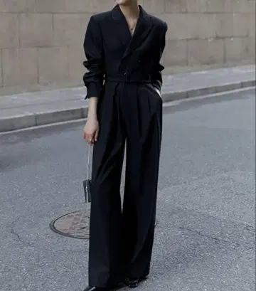 Another S 올인원 롱 기장 와이드 팬츠 M 블랙