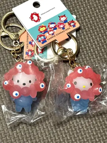 미야쿠미야쿠 산리오 입체 마스코트 클리어 컬러 키링 키티 포차코