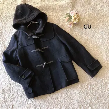 GU 더플 코트 L 블랙 후드 212-289783