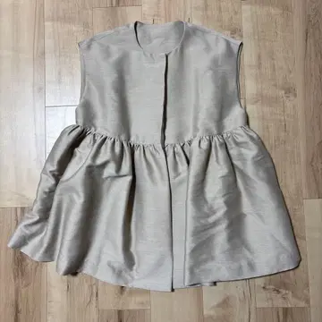 LEVAR 자켓 베스트 베스트 튜닉 베이지 슬리브리스