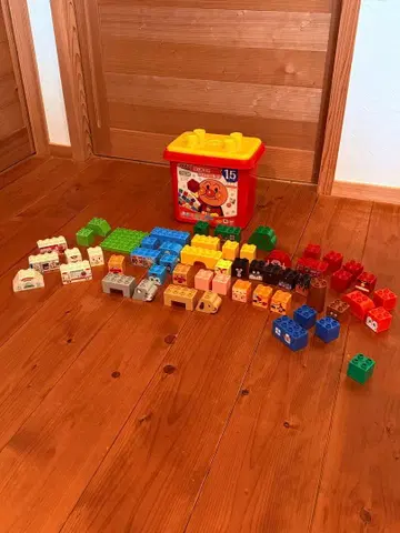 호빵맨 블록 54개 수납 박스 포함