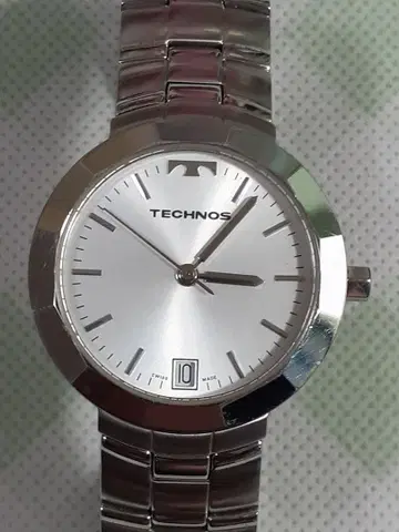 TECHNOS 실버 쿼츠 손목시계