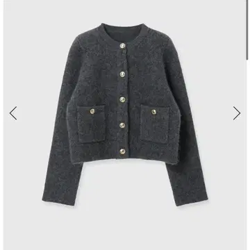 새상품급 anuans 캐시미어 블렌드 노카라 니트 자켓 GREY