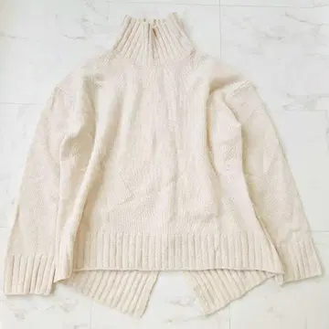 ANAYI 아나이 하이넥 니트 터틀넥 울 100% 아이보리