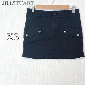 질스튜어트 [ XS ] 코튼 혼방 미니 스커트 블랙 작은 사이즈
