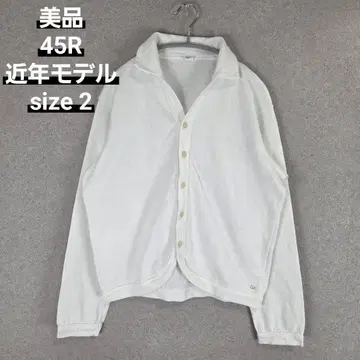 새상품급 45R 티셔츠 원단 화이트 가디건 셔츠