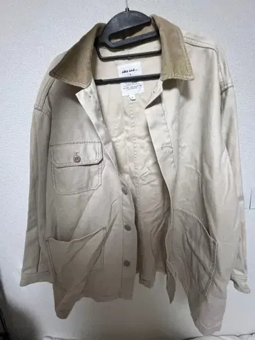 긴팔 자켓 베이지 옷깃 코듀로이 남성용 커버올