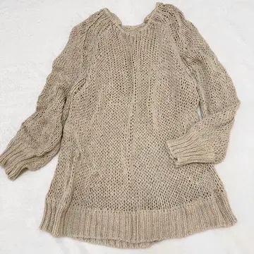 윔 가젯 실크 100% 로우게이지 니트 베이지