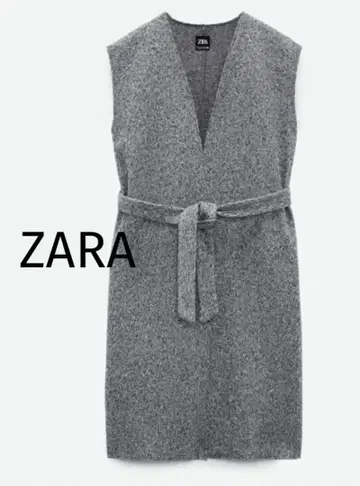 ZARA 자라 부클 롱 베스트 그레이 size L