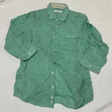 BOYCOTT 그린 컬러 7부 린넨 셔츠 사이즈 3 100%