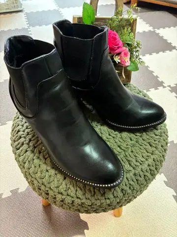 블랙 큐빅 사이드 고어 부츠