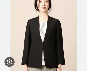 BEAUTY&YOUTH 유나이티드 애로우즈 조젯 컬러리스 자켓 블랙