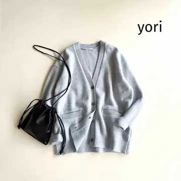 [ 요리 ] 압축 니트 가디건 라이트 블루 울 100% 가디건