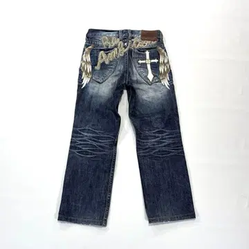 비 앰비셔스 데님 팬츠 y2k 십자가 사이즈 30 오니히게