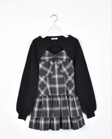 evelyn 리본 볼레로 원피스 블랙