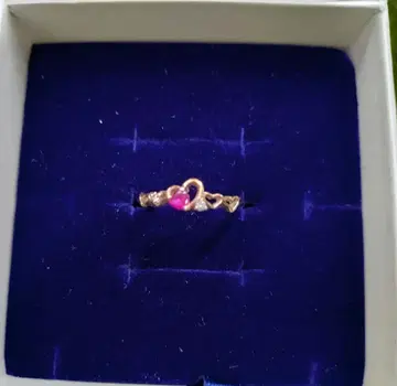 BLOOM 하트 모티브 핑크 반지