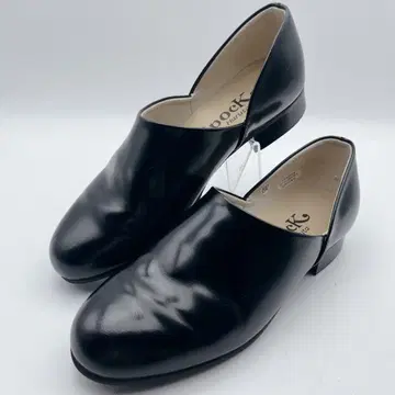 새상품급 하루타 스포크 슈즈 가죽 슬립온 블랙 22.5cm EE