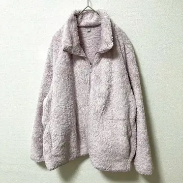 [유니클로] 보아 자켓 겉옷 하이넥 지퍼 긴팔 빅 사이즈