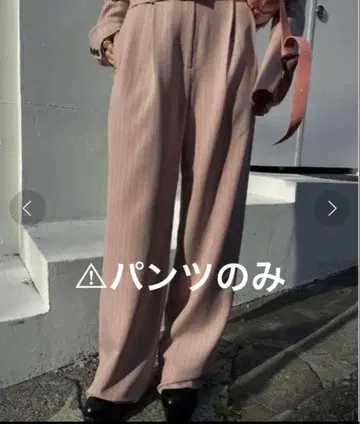 AMERI Vintage 팬츠 슬랙스 스트라이프 핑크