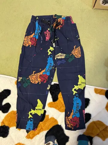 일본 지도 프린트 캐주얼 팬츠