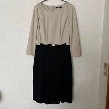 MISS J 베이지 블랙 리본 포함 원피스 M 새상품