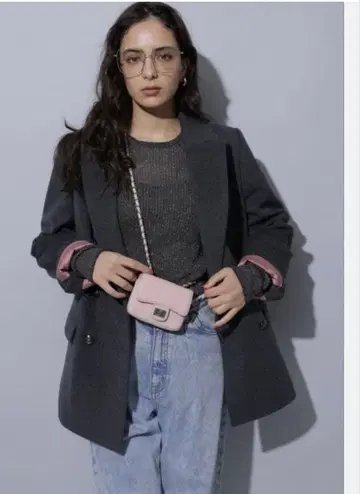 Arpege Story 자켓 코트 그레이 안감 핑크