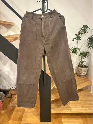 shishikui 페인터 팬츠 브라운 34