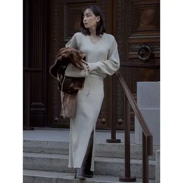 아뉴앙스 anuans 리브 니트 셋업