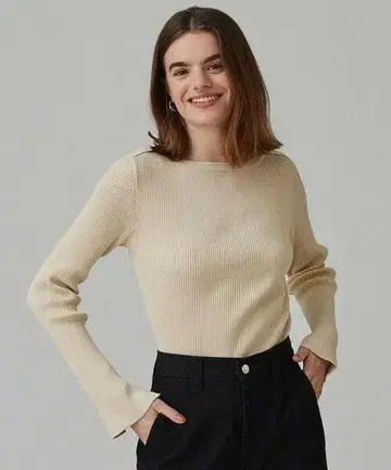 MACPHEE / 맥피 코튼 리브 보트넥 풀오버