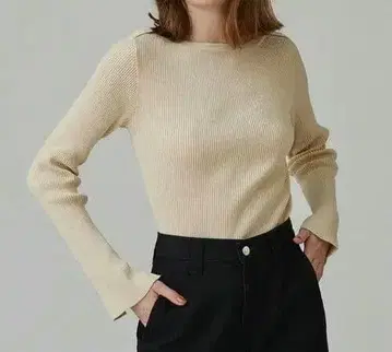 MACPHEE / 맥피 코튼 리브 보트넥 풀오버