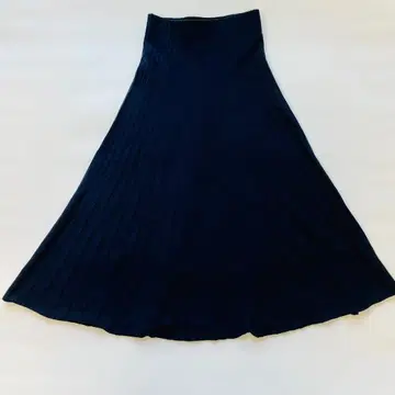 Mila Owen 오가닉 플리츠 코튼 니트 스커트 네이비