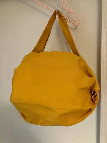 CAMPER 머스타드 토트백 지퍼 달린 콜론 동그란 엔 캔버스