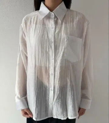 Geeong 스트라이프 오버 시어 셔츠