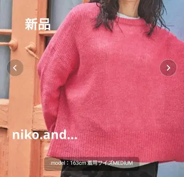 niko.and - 알파카 울 MIX 풀오버 니트 핑크