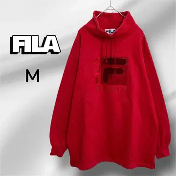 [ 빈티지 ] 90s FILA 레드 하이넥 후드티 M