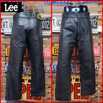 LEE x plicana 리 프리카나 가죽 팬츠 VI 블랙