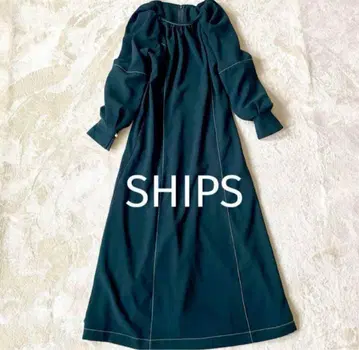 SHIPS 스티치 숄더 턱 원피스 다크 그린 M