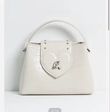 pium 프론트 하트 악어 무늬 칸막이 백