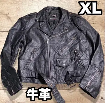 Wilsons XL 사이즈 더블 라이더 자켓 소가죽 블랙