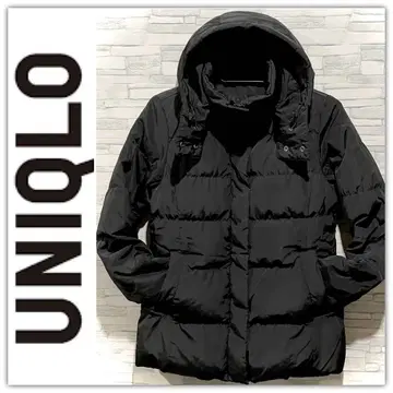 유니클로 다운 코트 블랙 M 사이즈 퍼 결품