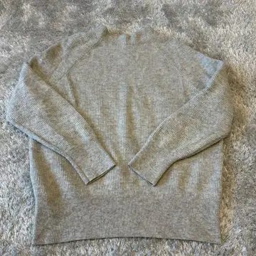 PLST 캐시미어 혼방 아제 보틀넥 니트 그레이 플라스테