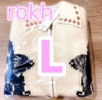 새상품 지유 로쿠 풀 집업 니트 자켓 by rokh 내추럴 L