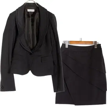 쁘띠 푸들 세레모니 수트 스커트 그레이 핀스트라이프 셋업