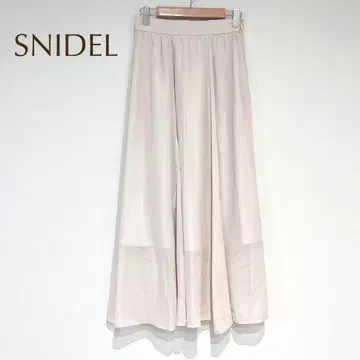 스나이델 쉬폰 플레어 스커트 허리밴딩 (F) 핑크 베이지 롱 기장